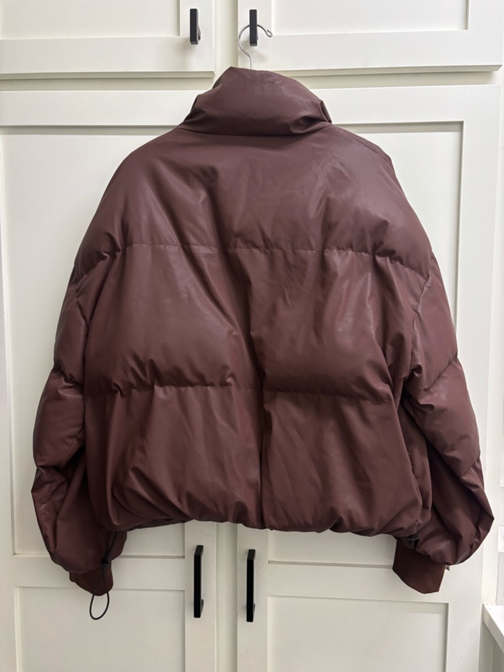 SET Active Oversized Puffer Jacket Brown Small Coat Coco Poly Zip - Picture 5 of 9